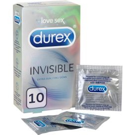 DUREX INVISIBLE 10 EXTRA GLIJMIDDEL